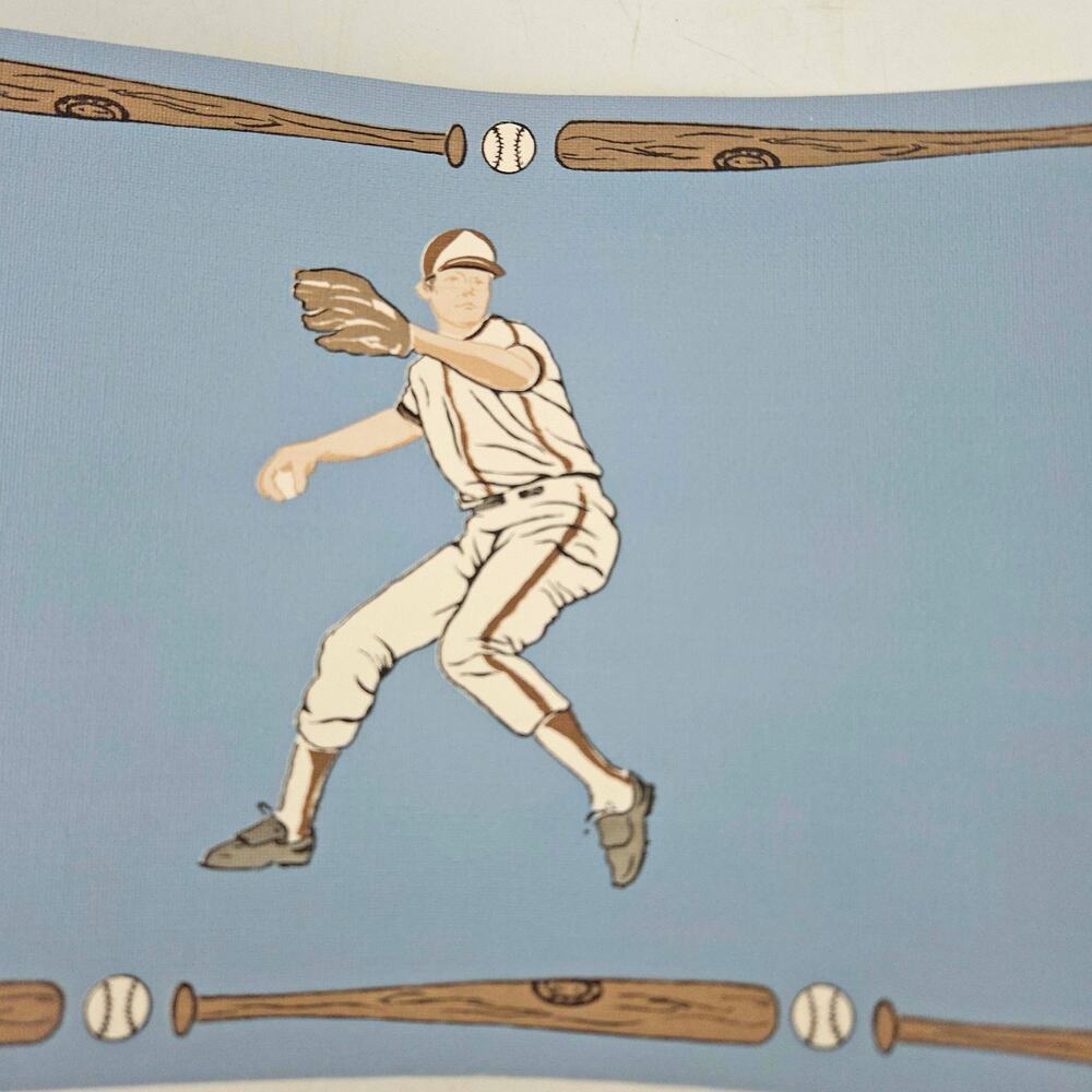 Vintage blue baseball theme Wall Paper border - Picture 3 of 5